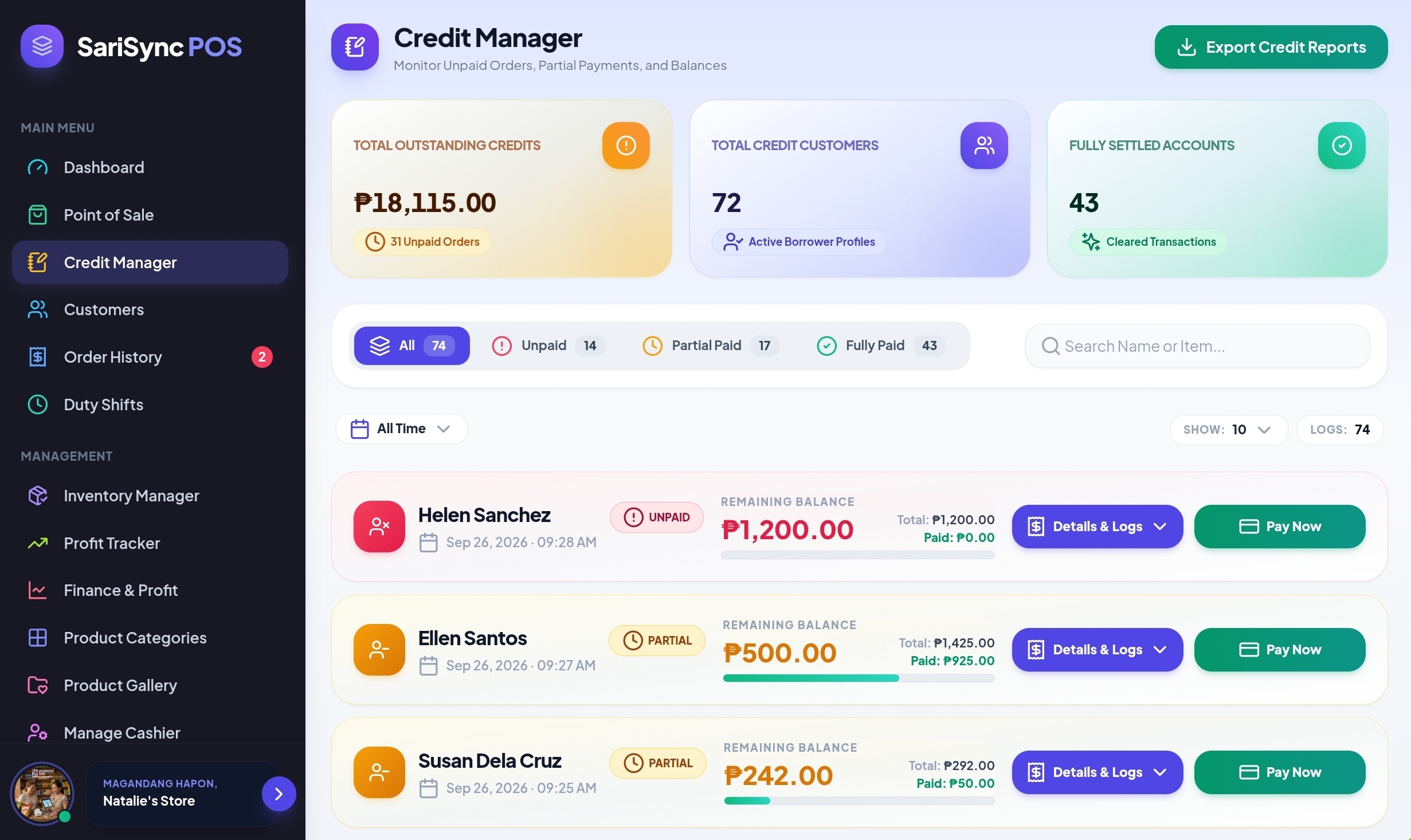 Credit & Utang Ledger